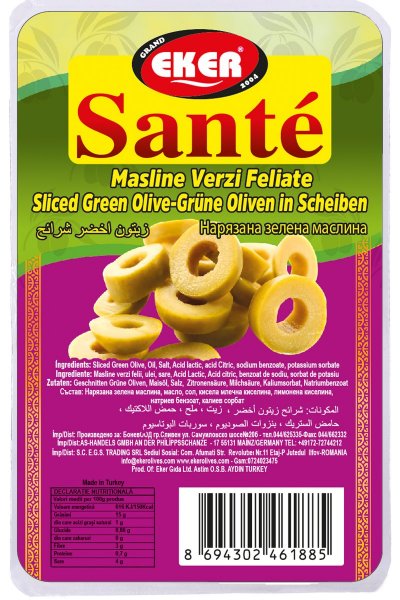 140 G. VACUUM SLICED GREEN OLIVE